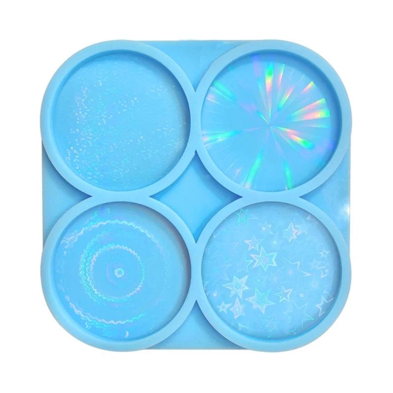 Colorful Holographic Resin Mold Silicone for Phone Grip, Keychain Pendant