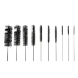 10Pcs Nylon Cleaning Brush Set for Small Parts Glasses Jewelry Pipe (Black)