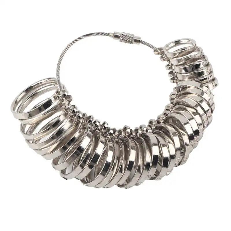 33pcs Ring Sizes Ring Measuring Tool Jewelry Ring Gauge Metal Rings