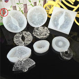 UV Resin Jewelry Silicone Mold 3D Fan Circle Round Charms Mold DIY