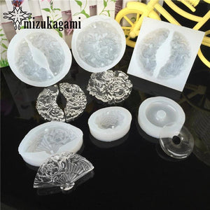 UV Resin Jewelry Silicone Mold 3D Fan Circle Round Charms Mold DIY