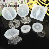UV Resin Jewelry Silicone Mold 3D Fan Circle Round Charms Mold DIY