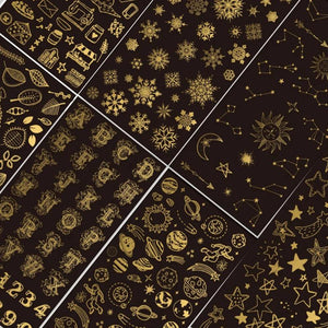 2 pcs Galaxy Hot Stamping Sticker Resin Set DIY Jewelry Making