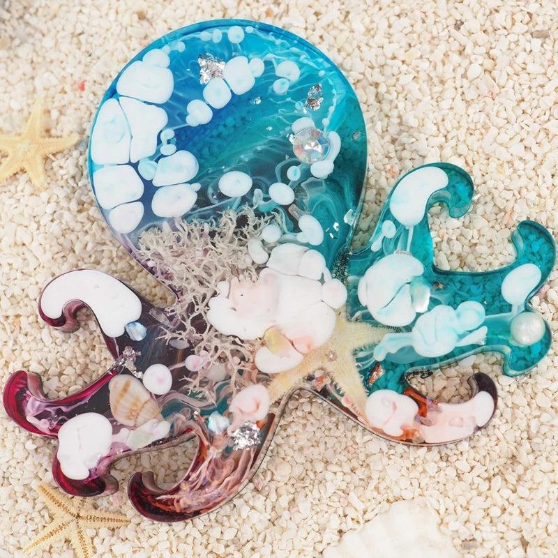 Silicone Keychain Mould Marine Animals Shaped DIY Crafts Clay Mold Hand-Making