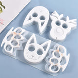 Cat Head Silicone Molds Self Defense Keychain Mold Pendant Resin Molds