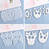 Cat Head Silicone Molds Self Defense Keychain Mold Pendant Resin Molds