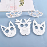 Cat Head Silicone Molds Self Defense Keychain Mold Pendant Resin Molds