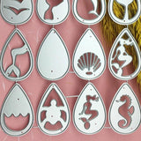 16 Metal Teardrop Sea Creatures Earring Cutting Dies DIY Crafts Supply
