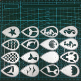 16 Metal Teardrop Sea Creatures Earring Cutting Dies DIY Crafts Supply