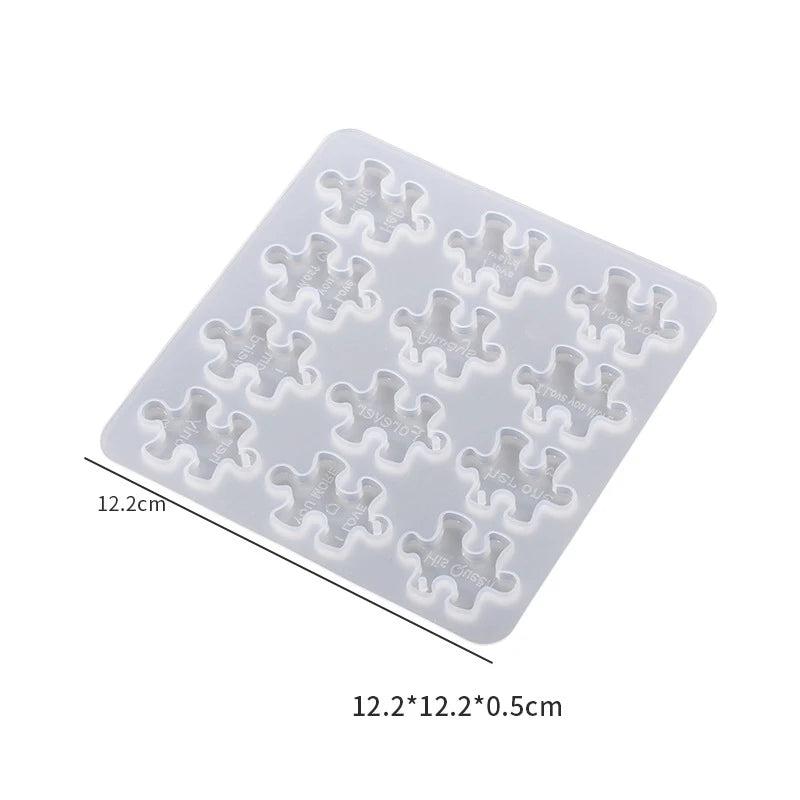 DIY Couple Gift Words Puzzles Ornaments Silicone Mold Present Keychain Pendants