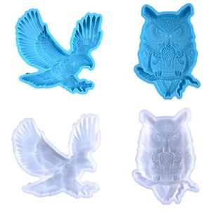 F19D 2Pcs Flying Eagle Owls Wall Ornament Molds DIY Wall Pendant