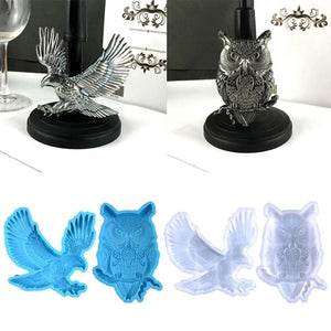 F19D 2Pcs Flying Eagle Owls Wall Ornament Molds DIY Wall Pendant