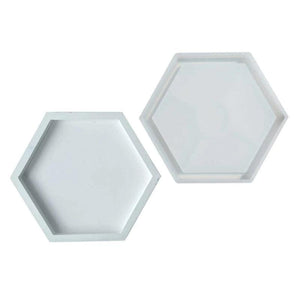 DIY Silicone Mold Tray for Casting - Round Hexagonal Oval Plate Coaster X3UD