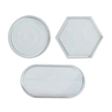 DIY Silicone Mold Tray for Casting - Round Hexagonal Oval Plate Coaster X3UD