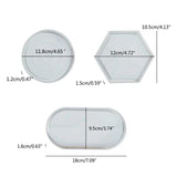 DIY Silicone Mold Tray for Casting - Round Hexagonal Oval Plate Coaster X3UD