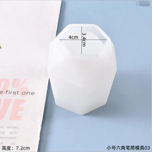 Silicone Mould Hexagon Pen Holder Resin Decor DIY