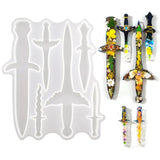 Crystal Epoxy Resin Mold Sword Cutter Pendant Silicone Mould