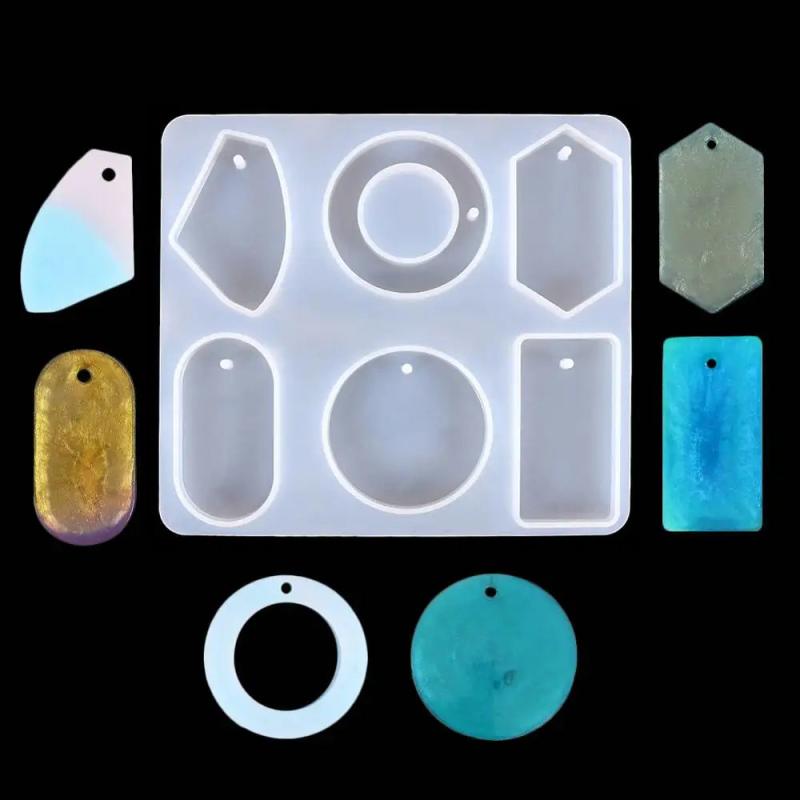 6 Shapes Silicone Casting Molds for DIY Resin Jewelry Making