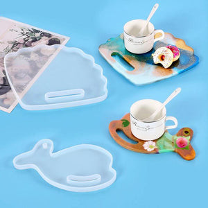 Dolphin Fan Silicone Casting Resin Molds For DIY Resin Tray Coaster Jewelry