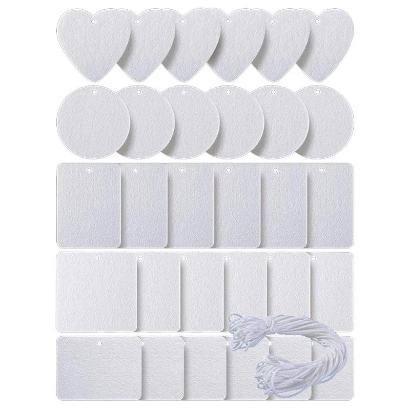 30 Pcs Sublimation Air Freshener Sheets Key Chain Tags