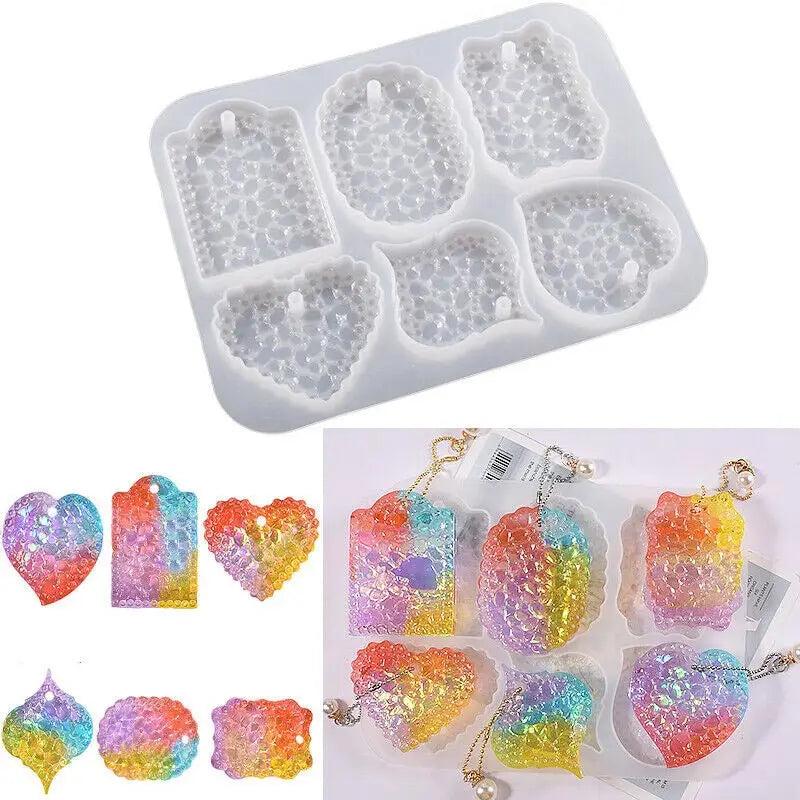 Diamond Pattern Star Heart Round Silicone Mold DIY Scented Wax Casting Mould