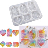 Diamond Pattern Star Heart Round Silicone Mold DIY Scented Wax Casting Mould