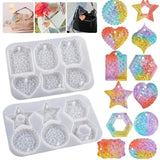Diamond Pattern Star Heart Round Silicone Mold DIY Scented Wax Casting Mould