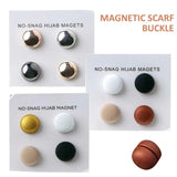 4 Pairs No Hole Pins Brooch Magnet Hijab Clip for Clothes Hair Scarf