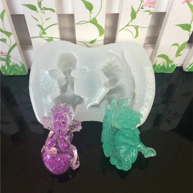 Cartoon silicone mold DIY resin jewelry pendant key chain accessories mold