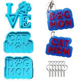 Dog & Cat MOM Tag Keychain Molds with Key Rings