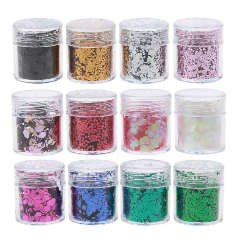12 Mixed Holographic Chunky Glitter Sequins A0NF
