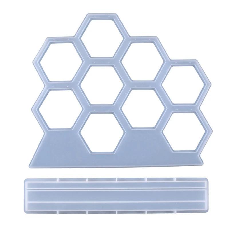Hexagonal Jewelry Show Rack Epoxy Resin Mold DIY Crafts Tool