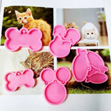 5Pcs Pets Hanging Tags Resin Mold Silicone Mould