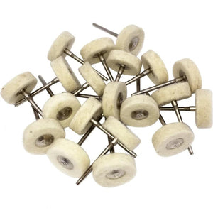 20Pcs Wool Felt Buff Wheels with Mandrel 2.35mm Shank