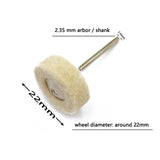 20Pcs Wool Felt Buff Wheels with Mandrel 2.35mm Shank