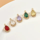 Copper Plated Crystal Zircon Water Drop Earrings