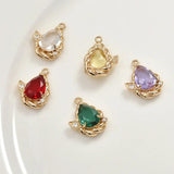 Copper Plated Crystal Zircon Water Drop Earrings