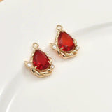 Copper Plated Crystal Zircon Water Drop Earrings