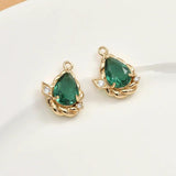 Copper Plated Crystal Zircon Water Drop Earrings