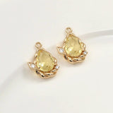 Copper Plated Crystal Zircon Water Drop Earrings