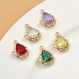 Copper Plated Crystal Zircon Water Drop Earrings