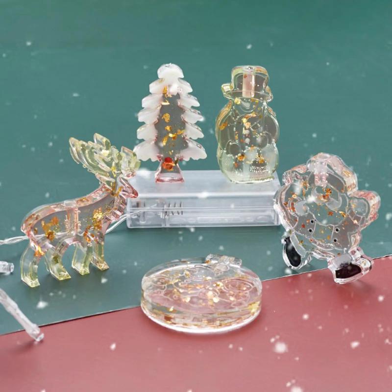 DIY Crystal Snowman Hanging Lamp Keychain Elk Pendant