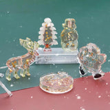 DIY Crystal Snowman Hanging Lamp Keychain Elk Pendant