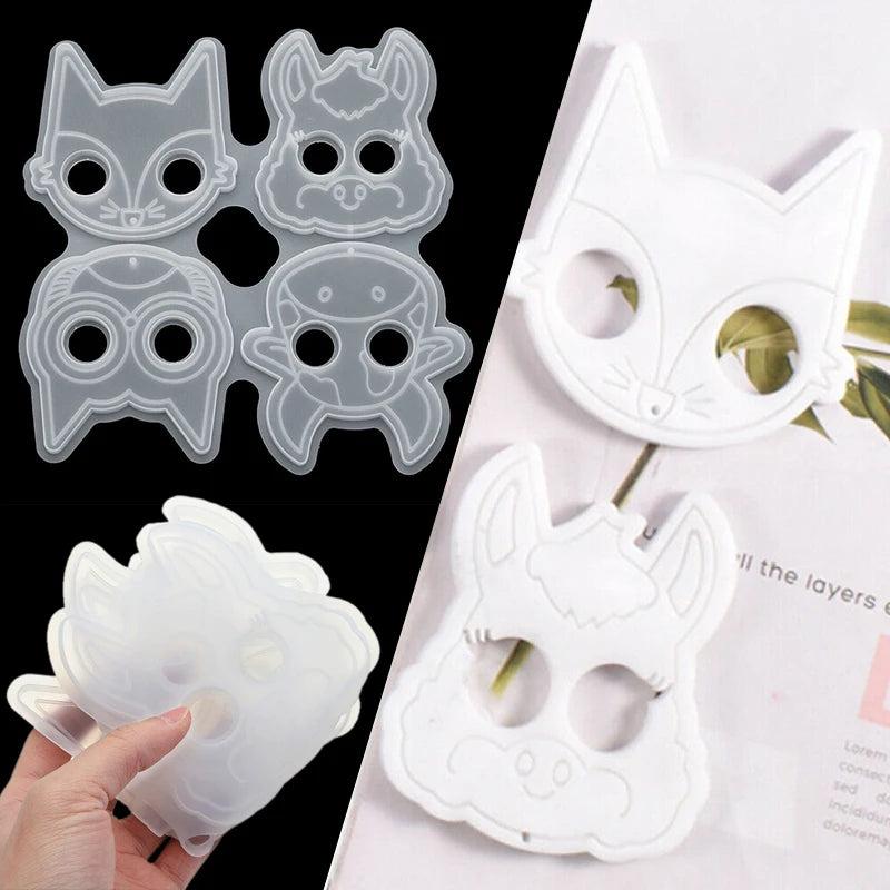 Cat Head Key Chain Mold DIY Craft Crystal Epoxy Keychain Resin Silicone Mold