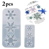 2Pcs/Set Snowflake Pendant Epoxy Silicone Molds Christmas Jewelry Making