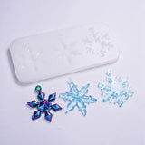 2Pcs/Set Snowflake Pendant Epoxy Silicone Molds Christmas Jewelry Making