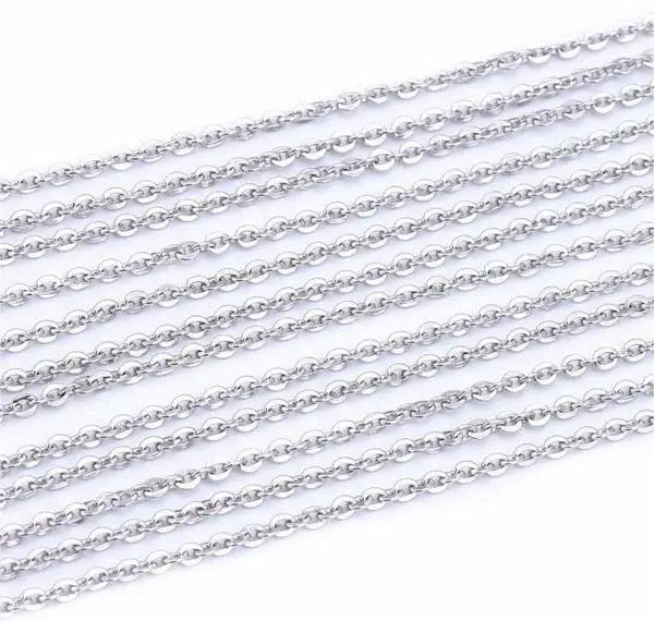 10m Cable Chain Link for Necklace Jewelry DIY Making 1.5mm