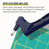 Craft Cutting Tool with 306u00b0 Swivel Blade - Handheld Paper Cutter