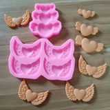 2Pcs Heart Angle Wing Shape Keychain Silicone Mold DIY Pendant Decor
