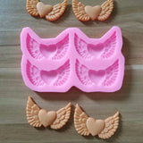 2Pcs Heart Angle Wing Shape Keychain Silicone Mold DIY Pendant Decor